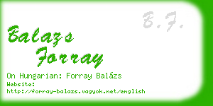 balazs forray business card